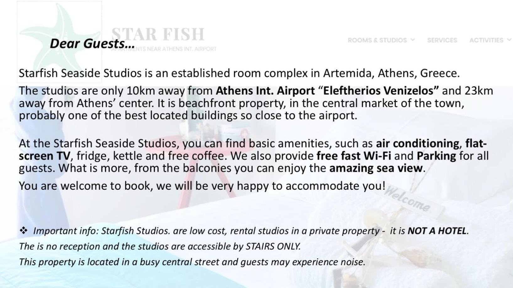 Starfish Seaside Studio Aparthotel Artemida  Exterior photo